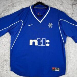 VTG Glasgow Rangers FC Nike 1999 Blue Home Jersey Men's Soccer Size XL